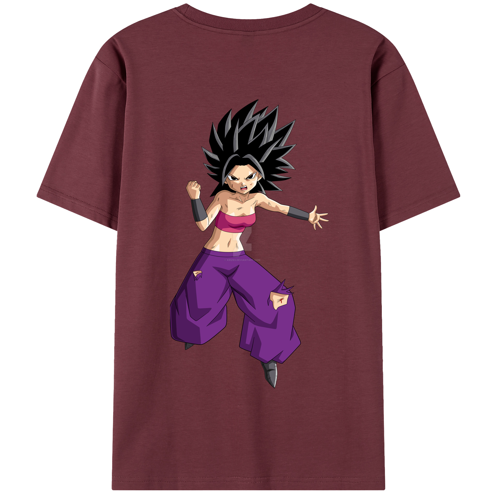 （画像用） ドラゴンボール カリフラ DRAGON BALL Caulifla 綿100％半袖Tシャツ（背面プリント）